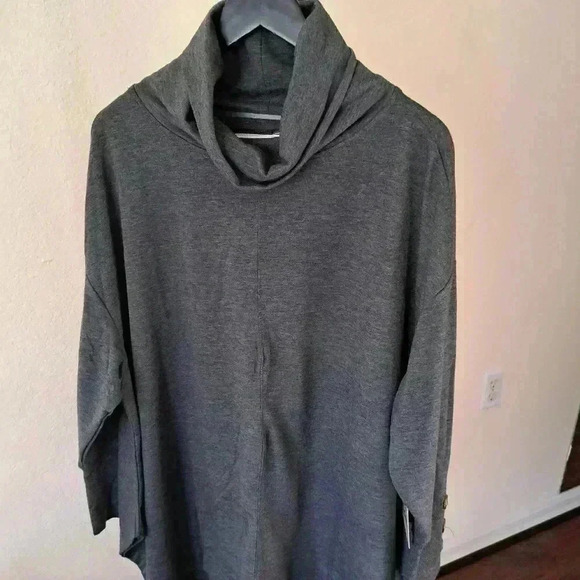 SWEATSHIRT PROJECT GRAY BUTTONED SLEEVES SIZE 1X - Picture 6 of 13